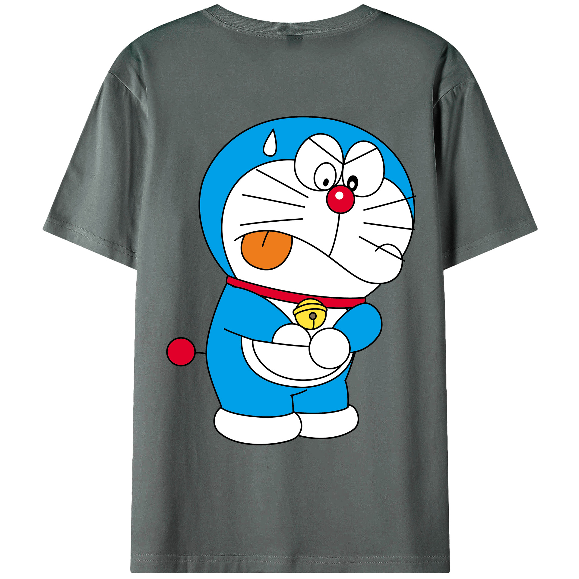 （画像用） ドラえもん Doraemon 綿100％ メンズ半袖Tシャツ（バックプリント） 通気性